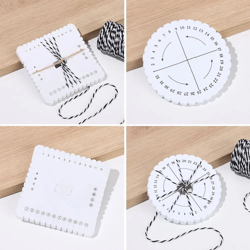 Round Square Braiding Cord Disks Bracelet  Knitting Woven Board Disk DIY Weaving Tool Apparel Sewing Hand Tools Accessories