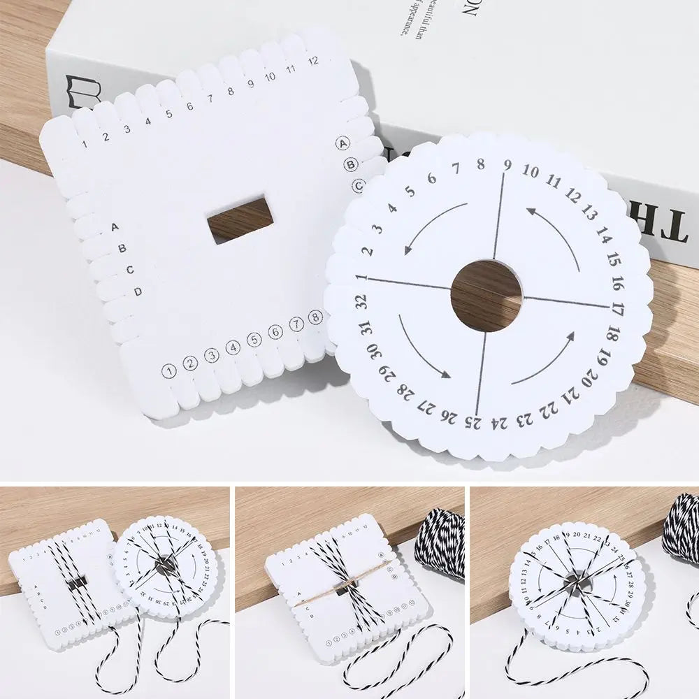 Round Square Braiding Cord Disks Bracelet  Knitting Woven Board Disk DIY Weaving Tool Apparel Sewing Hand Tools Accessories