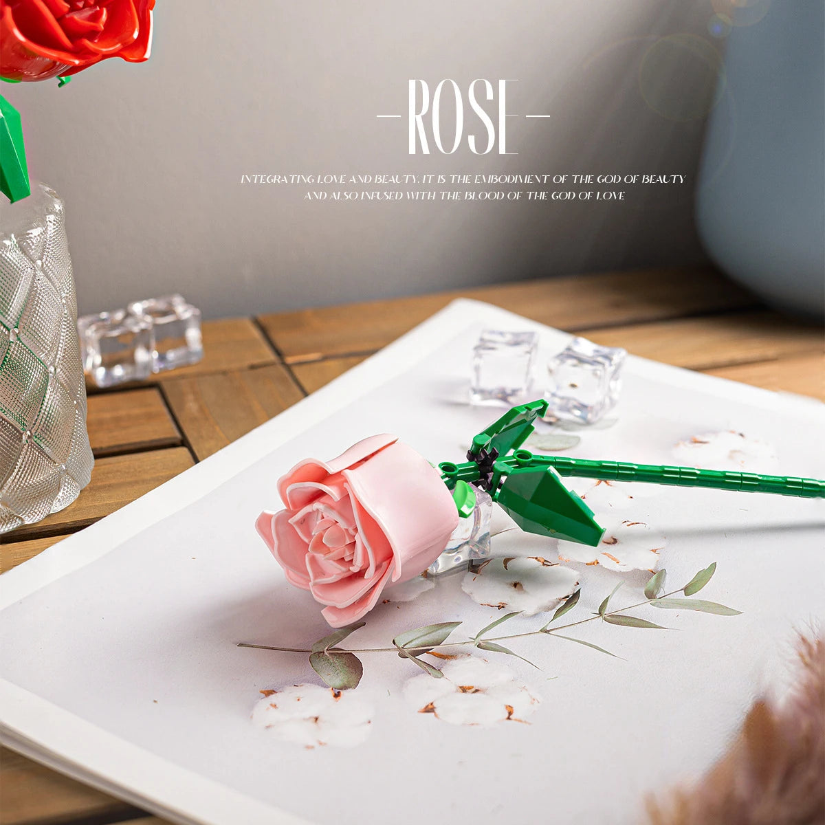 Romantic Rose Flower Bouquet Building Block Eternal Model Assembly Plastic Plant Brick Home Decor Mother's Day Birthday R Gift