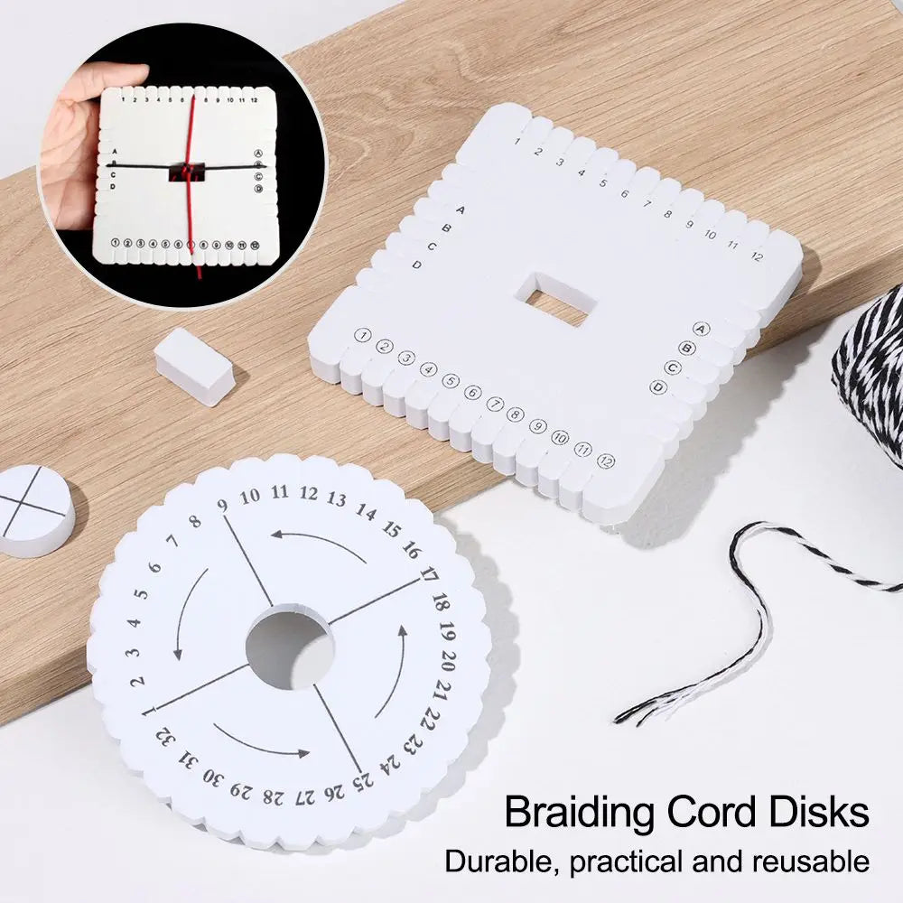 Round Square Braiding Cord Disks Bracelet  Knitting Woven Board Disk DIY Weaving Tool Apparel Sewing Hand Tools Accessories